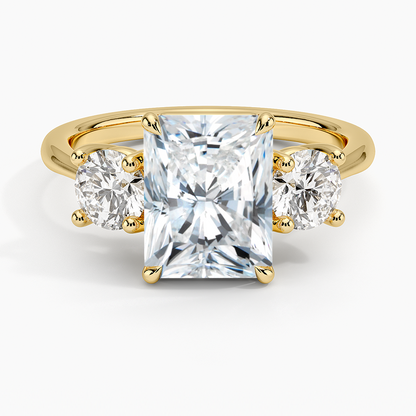 Luxe Selene Three Stone Diamond Ring (2/3 ct. tw.) - Radiant Cut Center Stone