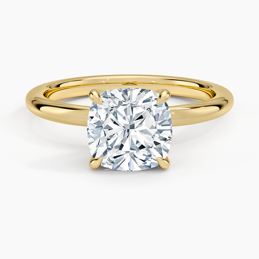 Manon Solitaire Ring - Cushion Cut Center Stone