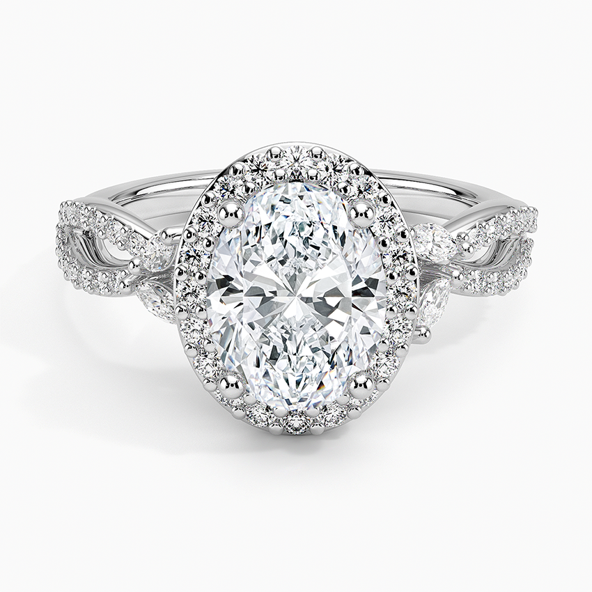Luxe Willow Halo Diamond Ring (2/5 ct. tw.) - Oval Center Stone