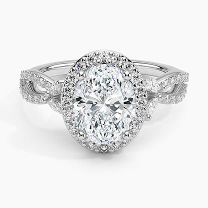 Luxe Willow Halo Diamond Ring (2/5 ct. tw.) - Oval Center Stone