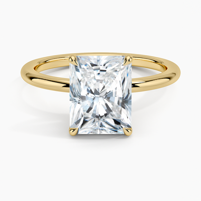 Fairmined 1.5mm Comfort Fit Ring - Radiant Cut Center Stone