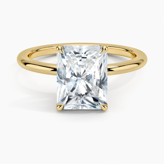 Fairmined 1.5mm Comfort Fit Ring - Radiant Cut Center Stone