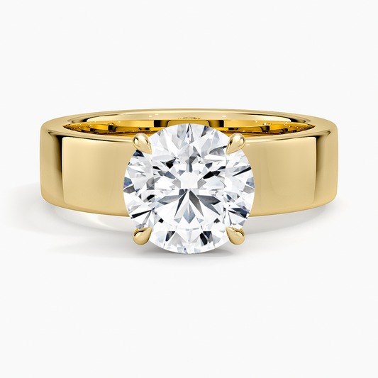 Alden Diamond Ring - Round Center Stone