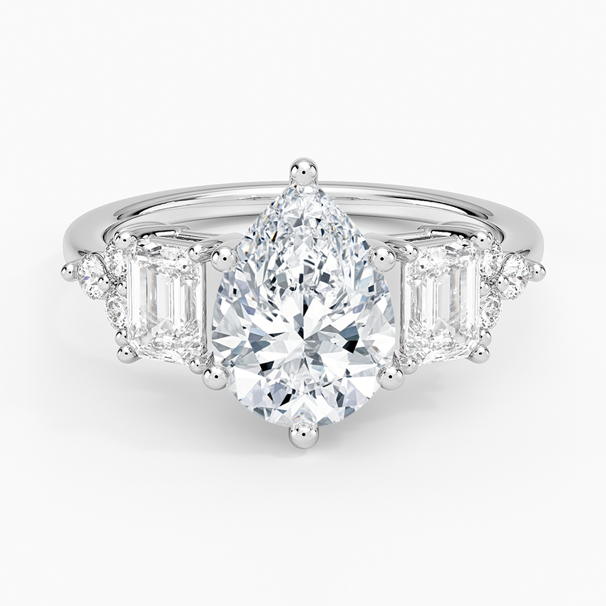 Sabine Cluster Diamond Ring (1 ct. tw.) - Pear Center Stone