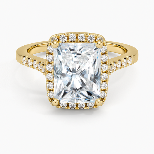 Odessa Halo Diamond Ring (1/5 ct. tw.) - Radiant Cut Center Stone