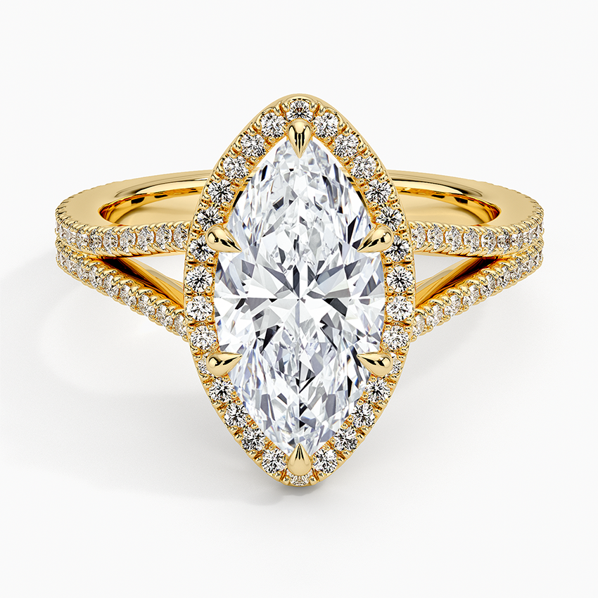 Fortuna Halo Diamond Ring (1/2 ct. tw.) - Marquise Center Stone