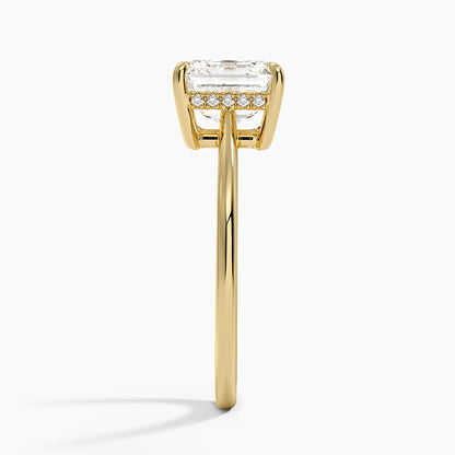 Elle Hidden Halo Diamond Ring - Asscher Cut Center Stone
