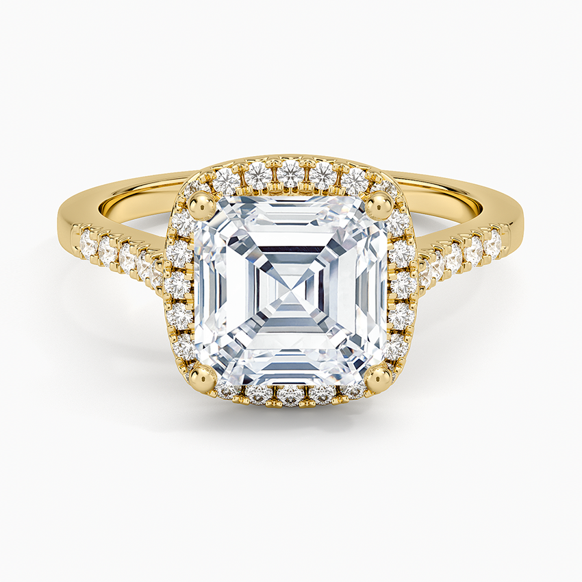 Odessa Halo Diamond Ring (1/5 ct. tw.) - Asscher Cut Center Stone