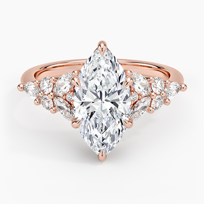 Nadia Taper Diamond Ring - Marquise Center Stone