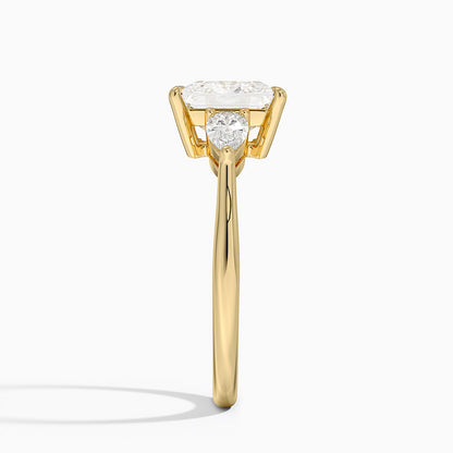 Opera Three Stone Diamond Ring - Princess Cut Center Stone