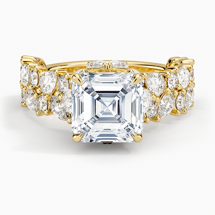 Olivetta Double Row Diamond Ring (2 1/2 ct. tw.) - Asscher Cut Center Stone