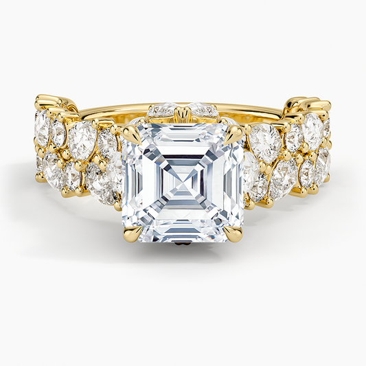 Olivetta Double Row Diamond Ring (2 1/2 ct. tw.) - Asscher Cut Center Stone