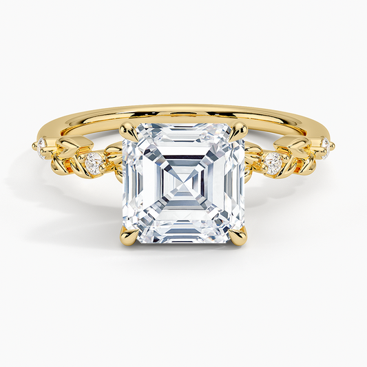 Briar Diamond Ring - Asscher Cut Center Stone