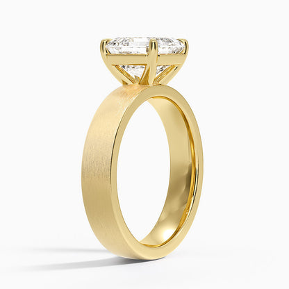 Peyton 4mm Satin Finish Solitaire Ring - Asscher Cut Center Stone