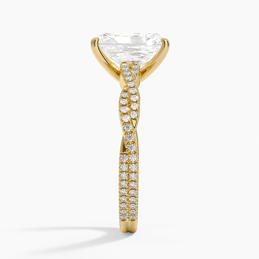 Petite Luxe Twisted Vine Diamond Ring (1/4 ct. tw.) - Radiant Cut Center Stone