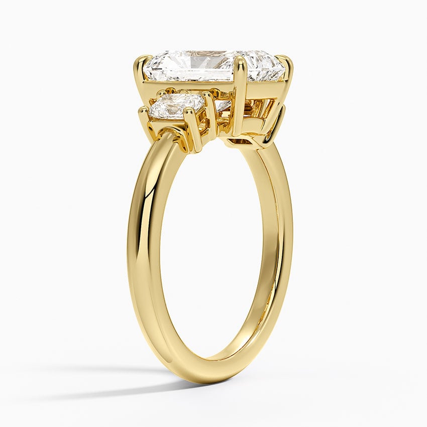 Helena Radiant-Cut Three Stone Diamond Ring (3/8 ct. tw.) - Radiant Cut Center Stone