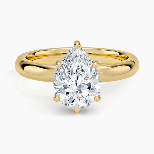 Sydney Perfect Fit Halo 3mm Diamond Ring - Pear Center Stone