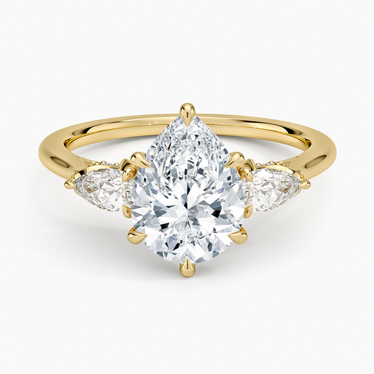 Petal Pear Three Stone Diamond Ring (1/2 ct. tw.) - Pear Center Stone