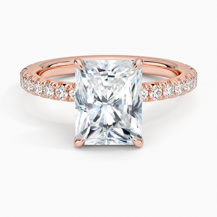 Amelie Three-Quarter Coverage Diamond Ring - Radiant Cut Center Stone