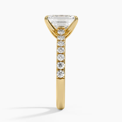 Sienna Half Coverage Diamond Ring - Emerald Cut Center Stone