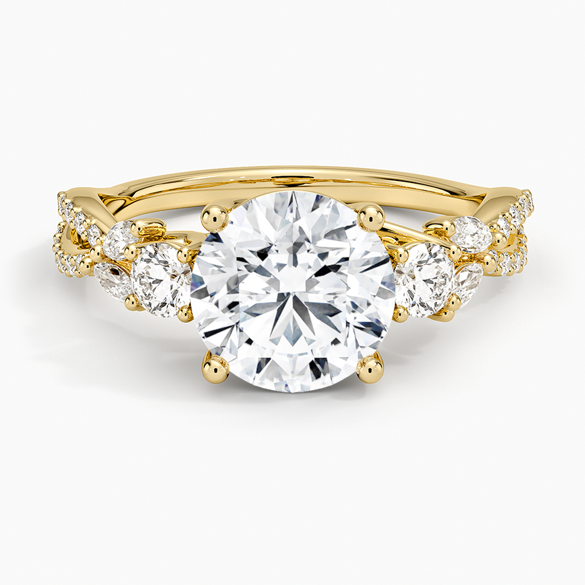 Luxe Willow Three Stone Diamond Ring (1/2 ct. tw.) - Round Cut Center Stone