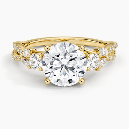 Luxe Willow Three Stone Diamond Ring (1/2 ct. tw.) - Round Cut Center Stone