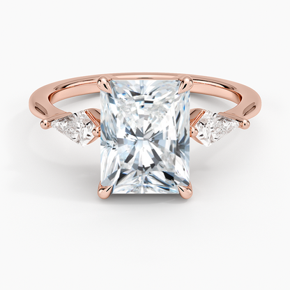 Luxe Cometa Three Stone Diamond Ring (1/3 ct. tw.) - Radiant Cut Center Stone
