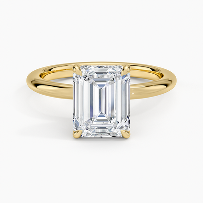 Manon Solitaire Ring - Emerald Cut Center Stone