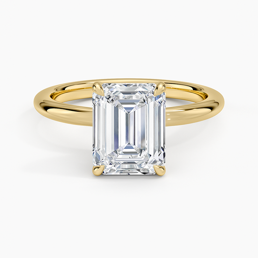 Manon Solitaire Ring - Emerald Cut Center Stone