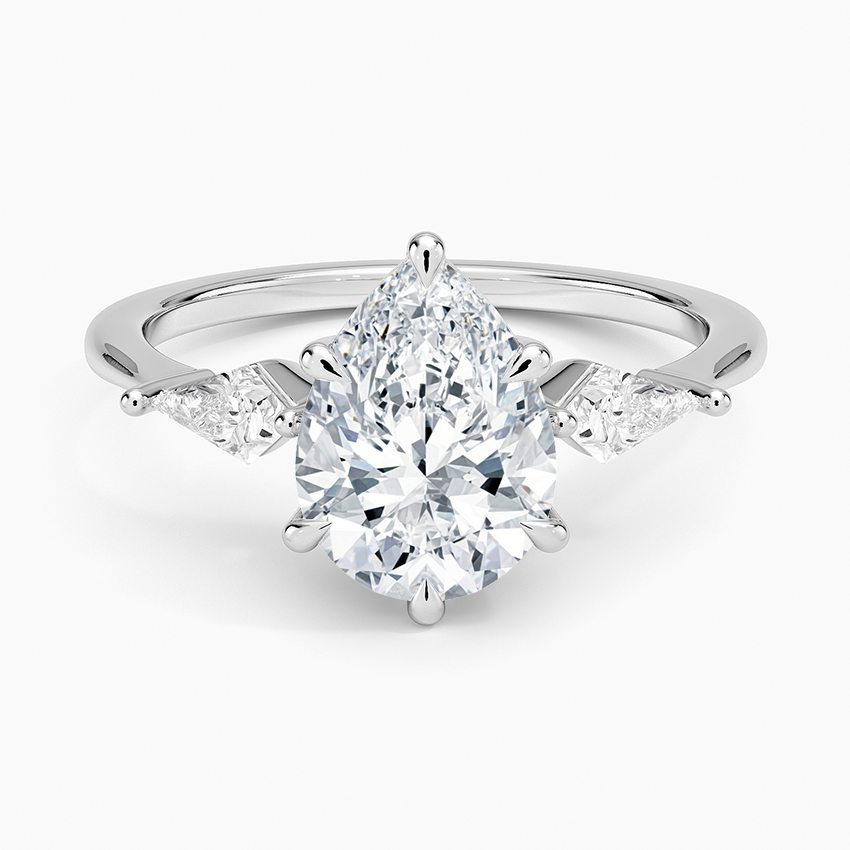 Luxe Cometa Three Stone Diamond Ring (1/3 ct. tw.) - Pear Center Stone