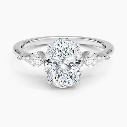 Luxe Cometa Three Stone Diamond Ring (1/3 ct. tw.) - Oval Center Stone