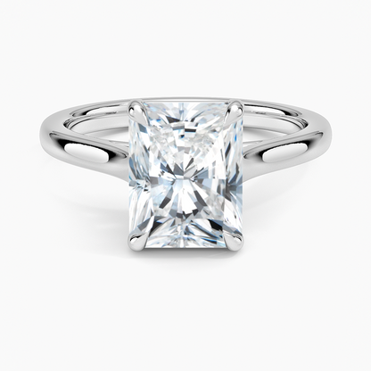2mm Provence Solitaire Ring - Radiant Cut Center Stone