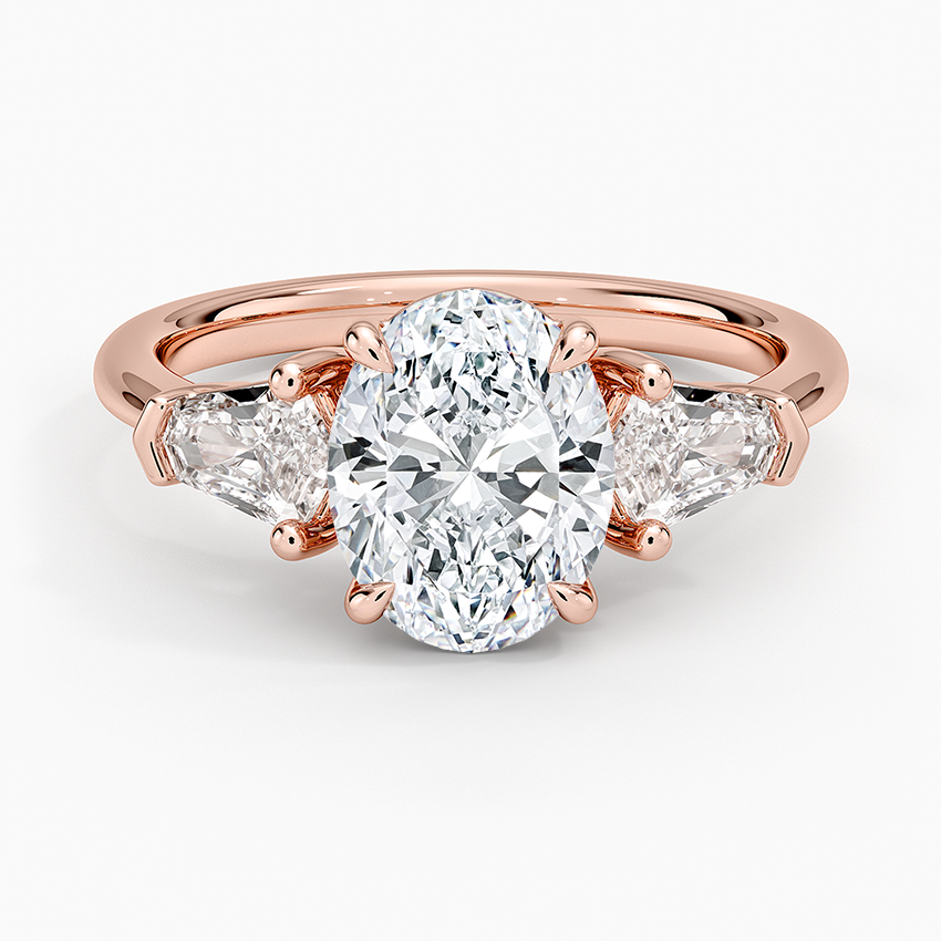 Shield Cut Three Stone Diamond Ring (1/2 ct. tw.) - Oval Center Stone