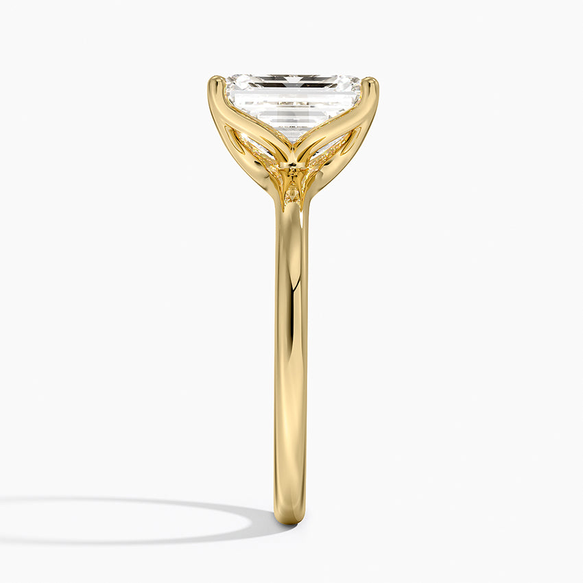 Fleur Solitaire Ring - Emerald Cut Center Stone