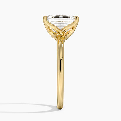 Fleur Solitaire Ring - Emerald Cut Center Stone