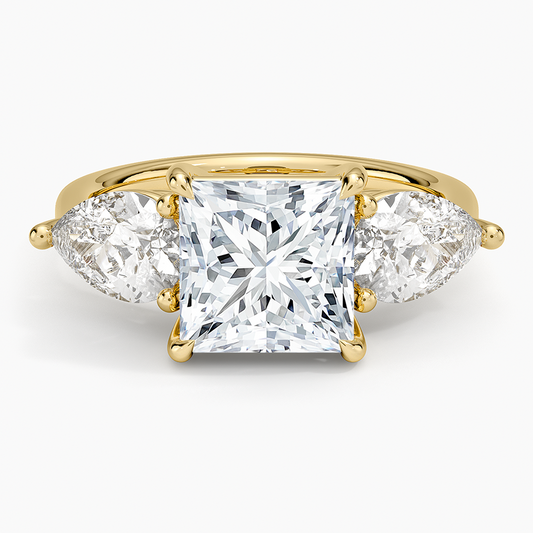 Luxe Opera Three Stone Diamond Ring (1 1/3 ct. tw.) - Princess Cut Center Stone