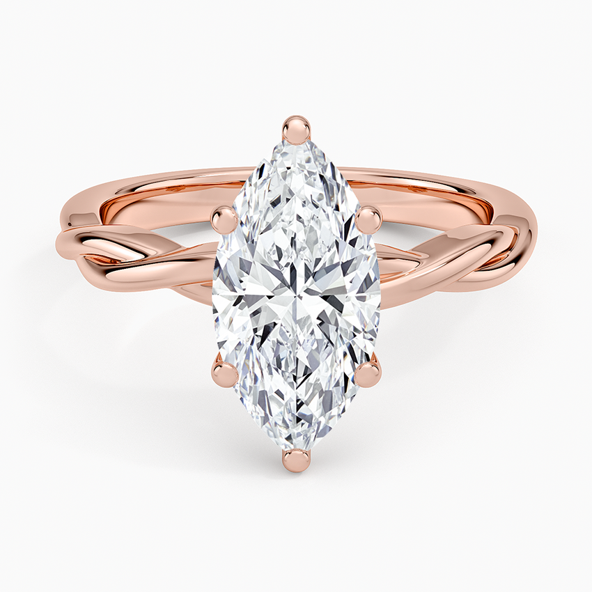 Twisted Vine Solitaire Ring - Marquise Center Stone