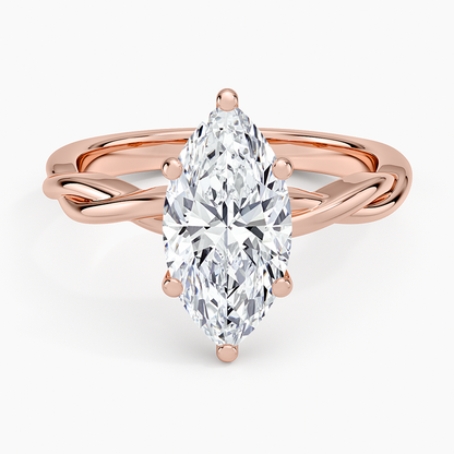 Twisted Vine Solitaire Ring - Marquise Center Stone