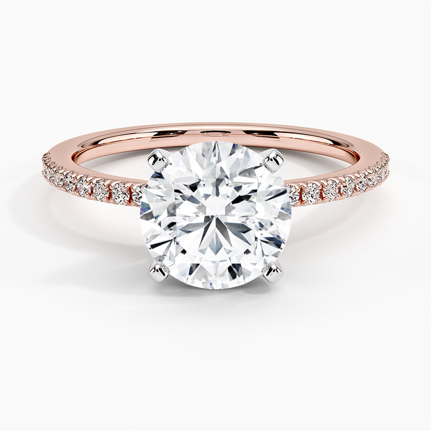 Ballad Half Coverage Diamond Ring (1/8 ct. tw.) - Round Center Stone