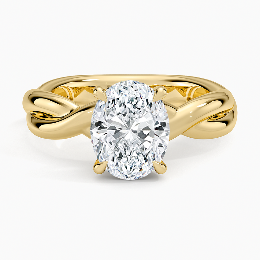 Hazel Twist Solitaire Diamond Ring - Oval Cut Center Stone