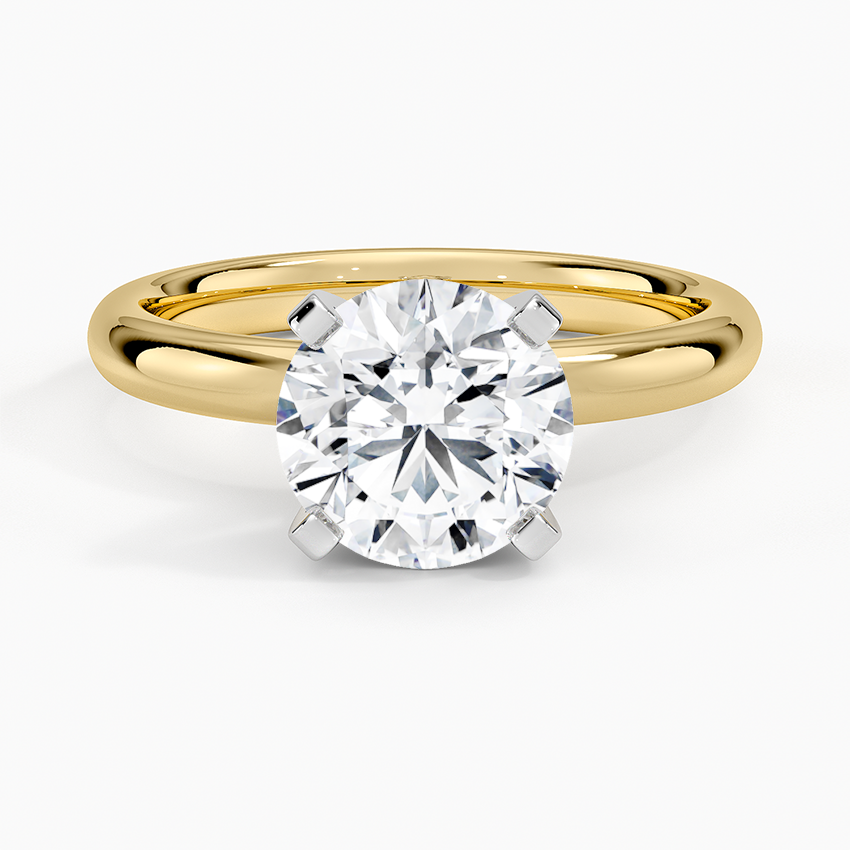 Comfort Fit 2.5mm Ring - Round Cut Center Stone
