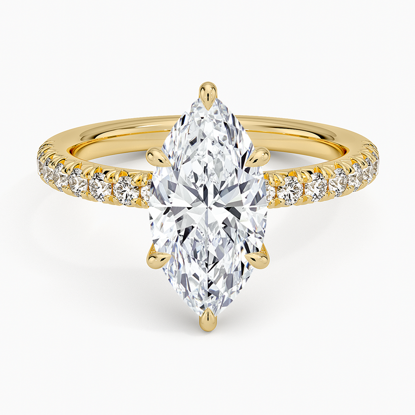 Amelie Half Coverage Diamond Ring - Marquise Center Stone
