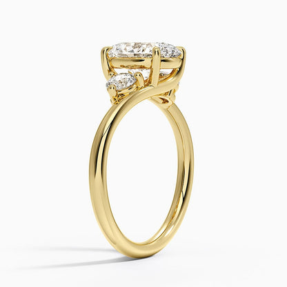 Atelier Three Stone Diamond Ring (1/3 ct. tw.) - Oval Center Stone