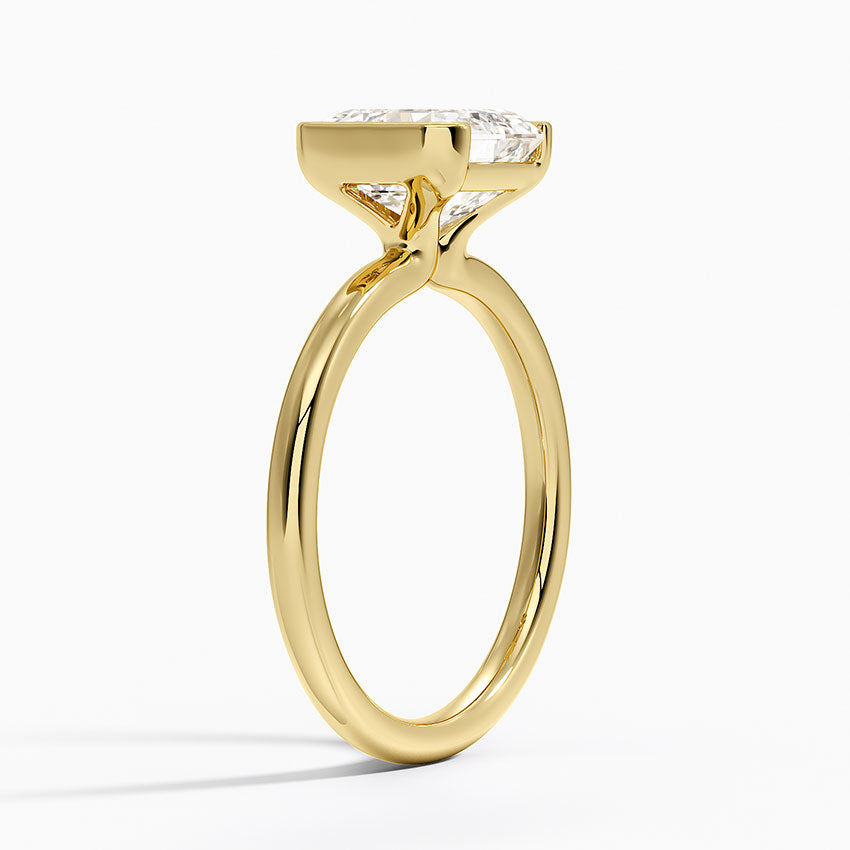 Annika Semi-Bezel Solitaire Ring - Asscher Cut Center Stone