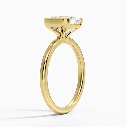 Annika Semi-Bezel Solitaire Ring - Asscher Cut Center Stone
