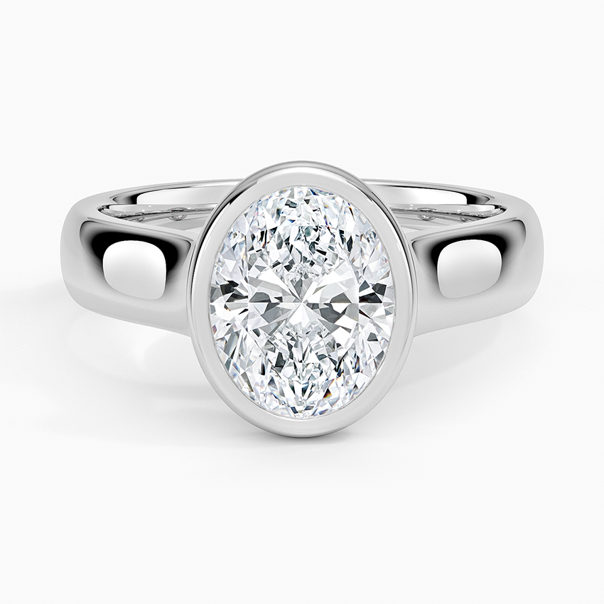 Luna 4mm Bezel Ring - Oval Center Stone