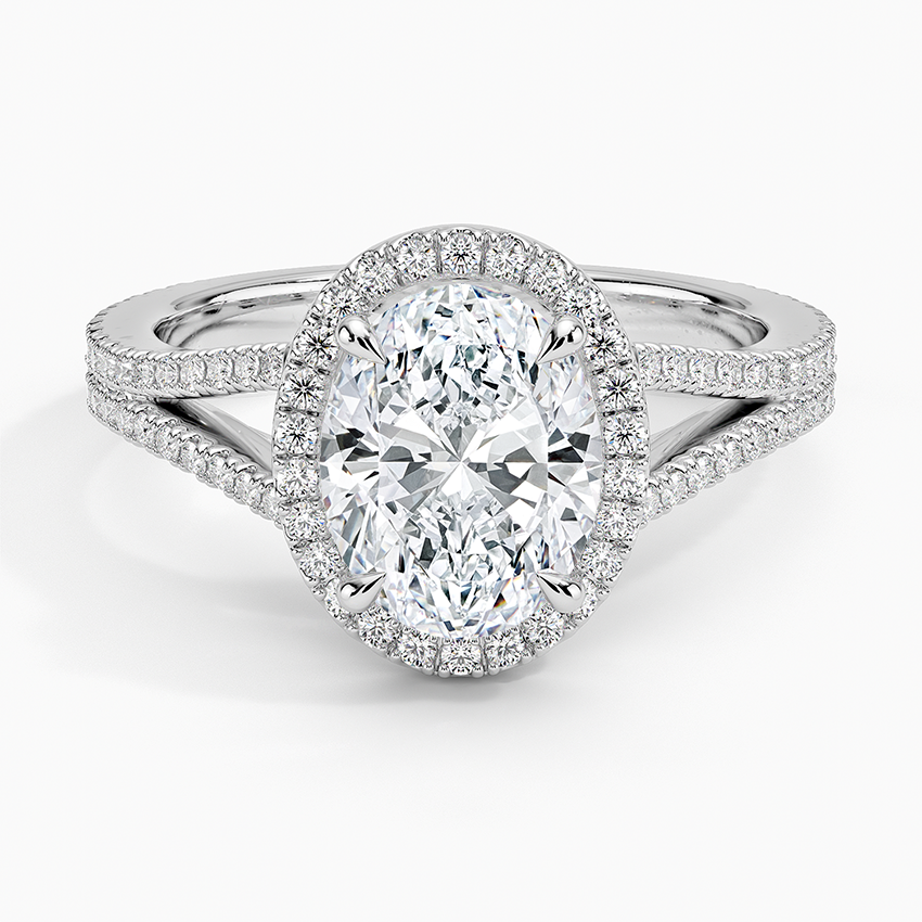 Fortuna Halo Diamond Ring (1/2 ct. tw.) - Oval Center Stone