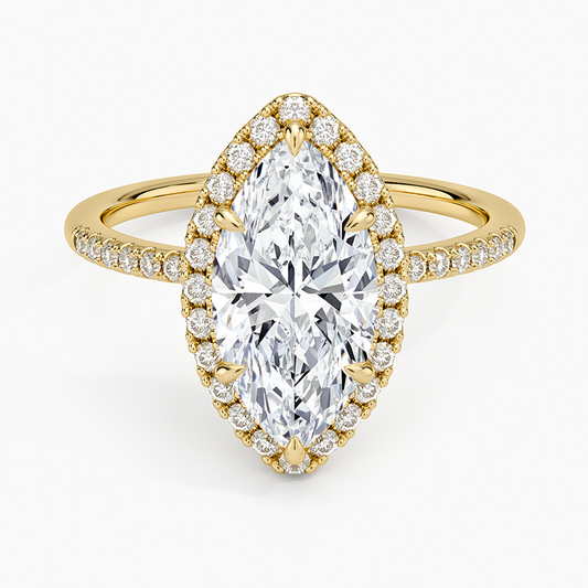 Cambria Halo Diamond Ring - Marquise Center Stone