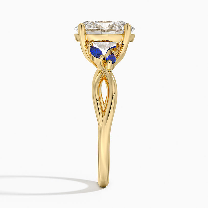 Willow Ring With Sapphire Accents - Oval Cut Center Stone