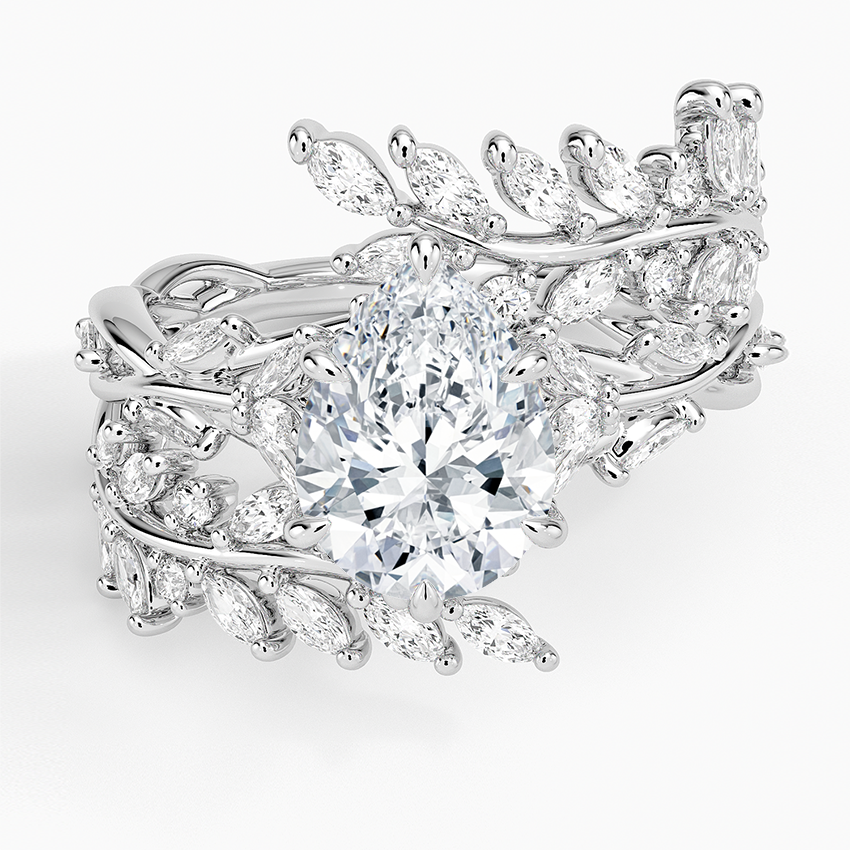 Secret Garden Wrap Diamond Ring - Pear Center Stone